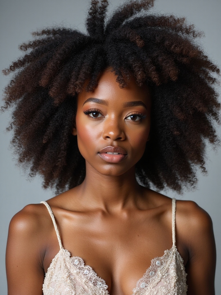natural afro bridal glam