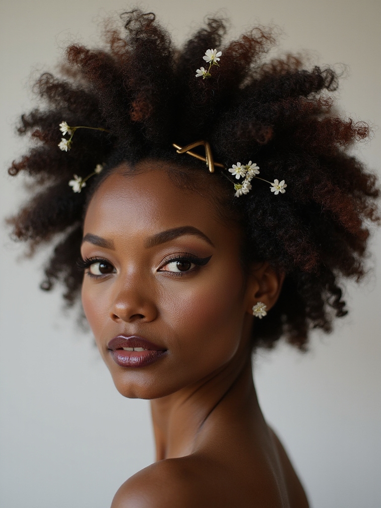 natural texture afro centric bridal styles