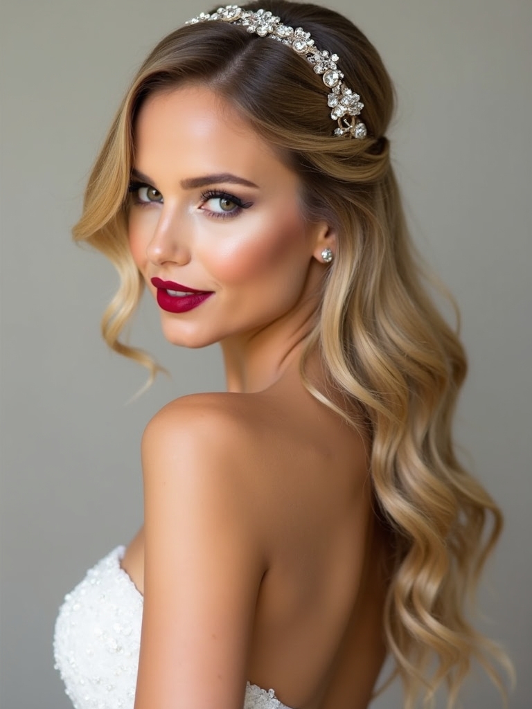 pearls crystals floral hairpieces