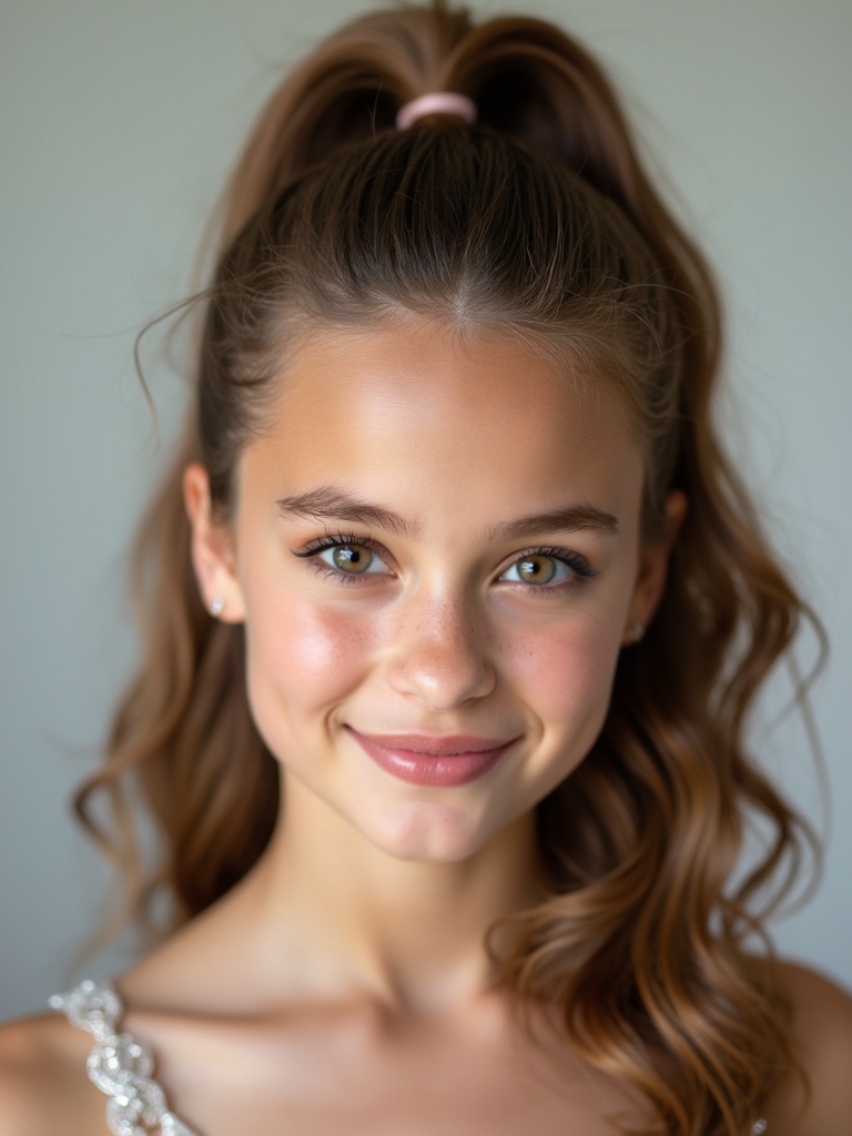 playful polished high curled ponytail