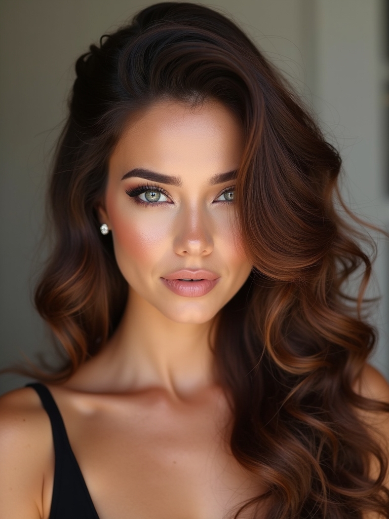 polished half up cascading curls