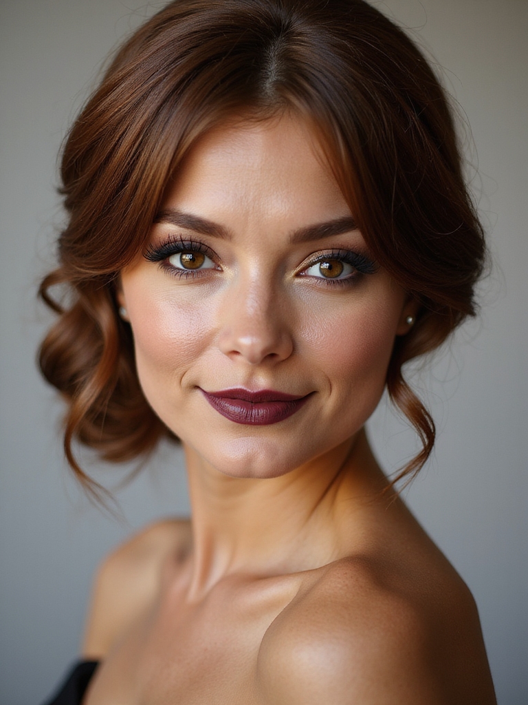 polished low chignon with tendrils