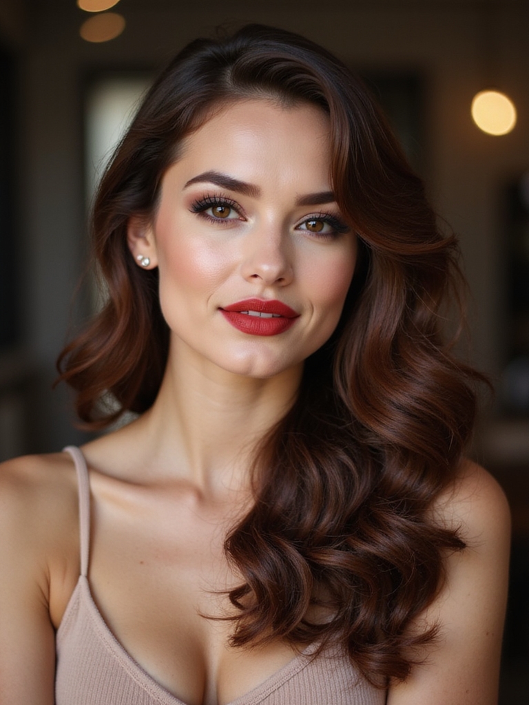 polished side swept romantic waves