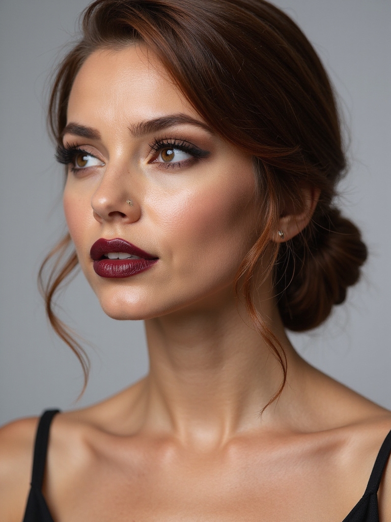polished sleek low bun