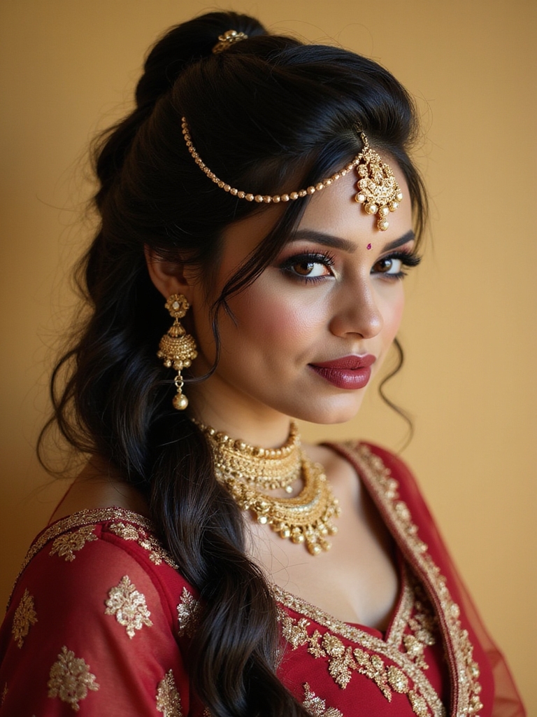 regal gold accented braided ponytail