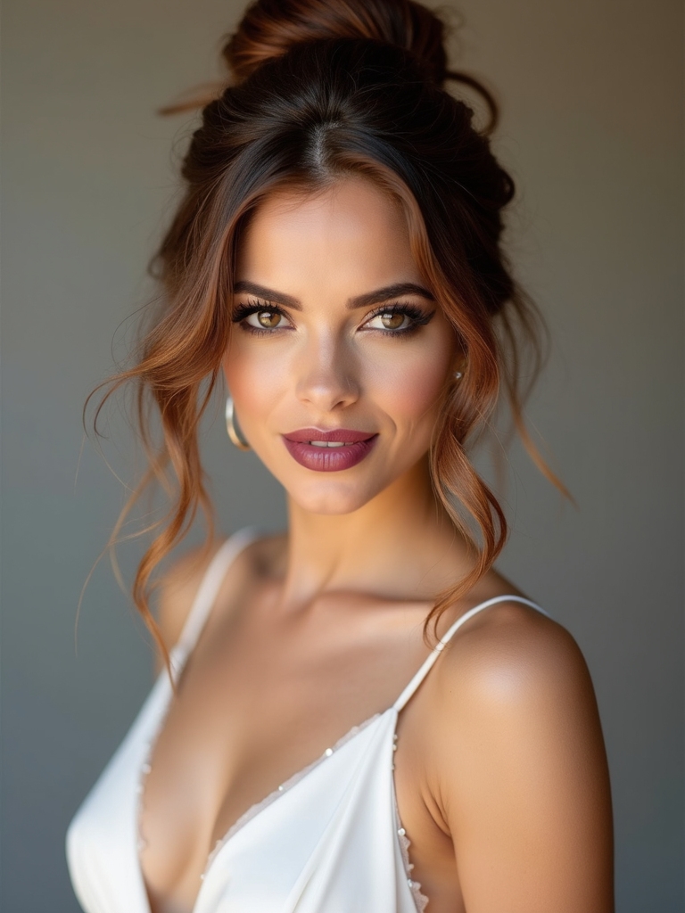 relaxed tousled top knot