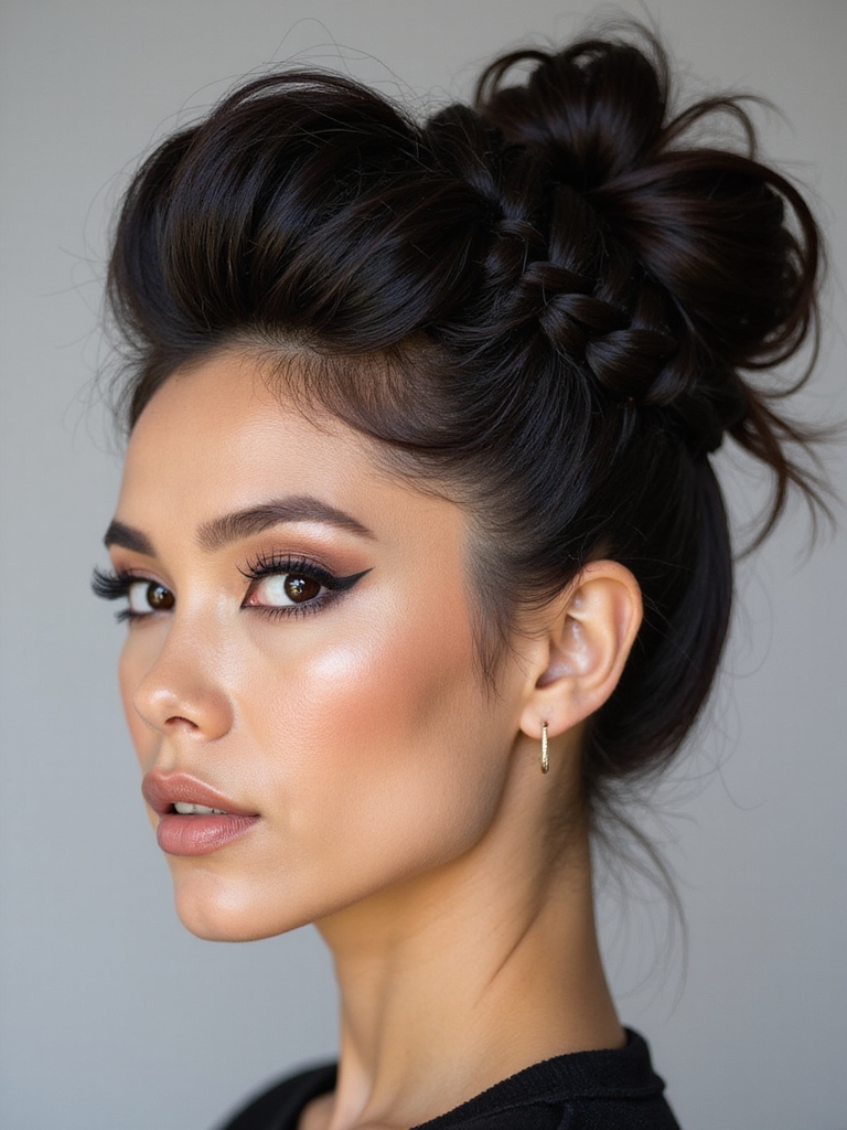 romantic braided bun elegance