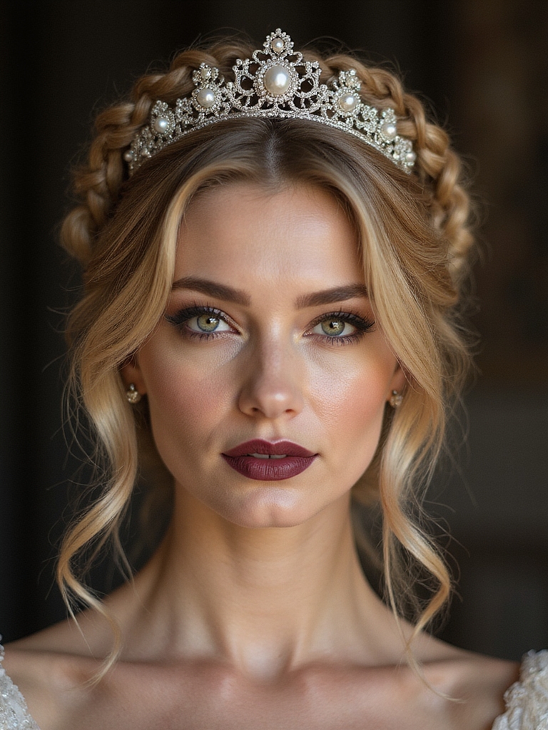 romantic braided crown hairstyle
