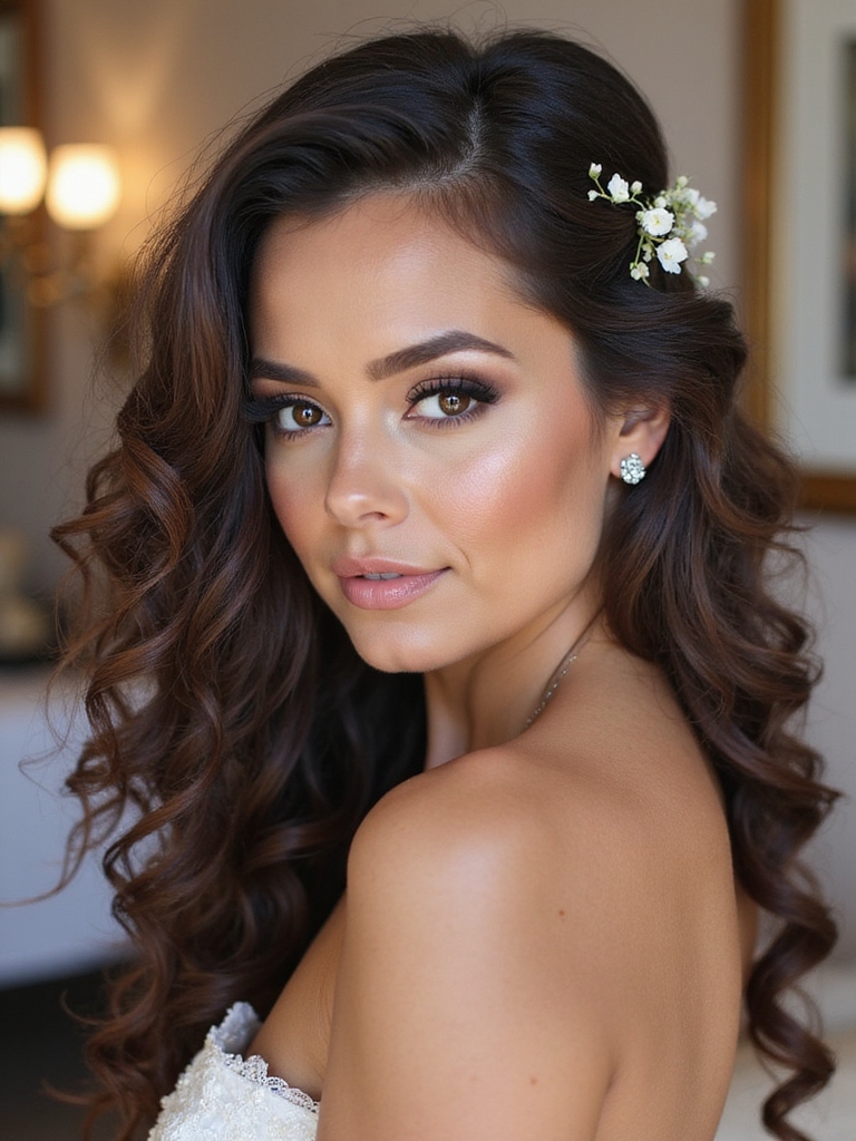 romantic braided floral bridal updos