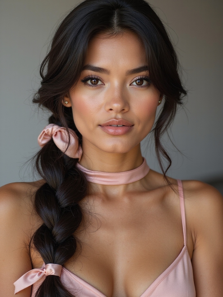 romantic braided ponytail style