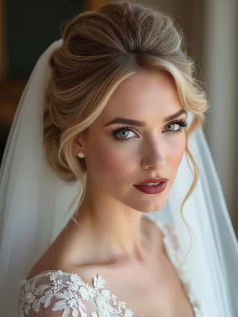 romantic bridal veil hairstyles