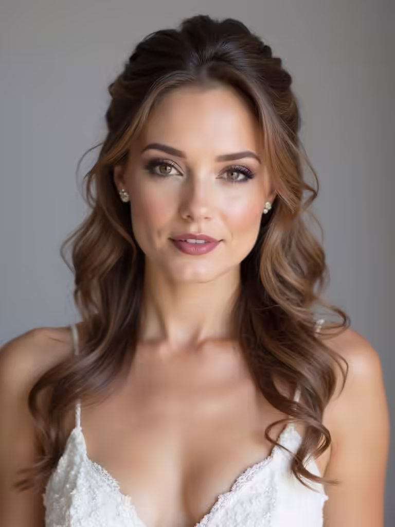 romantic effortless half up hairstyle