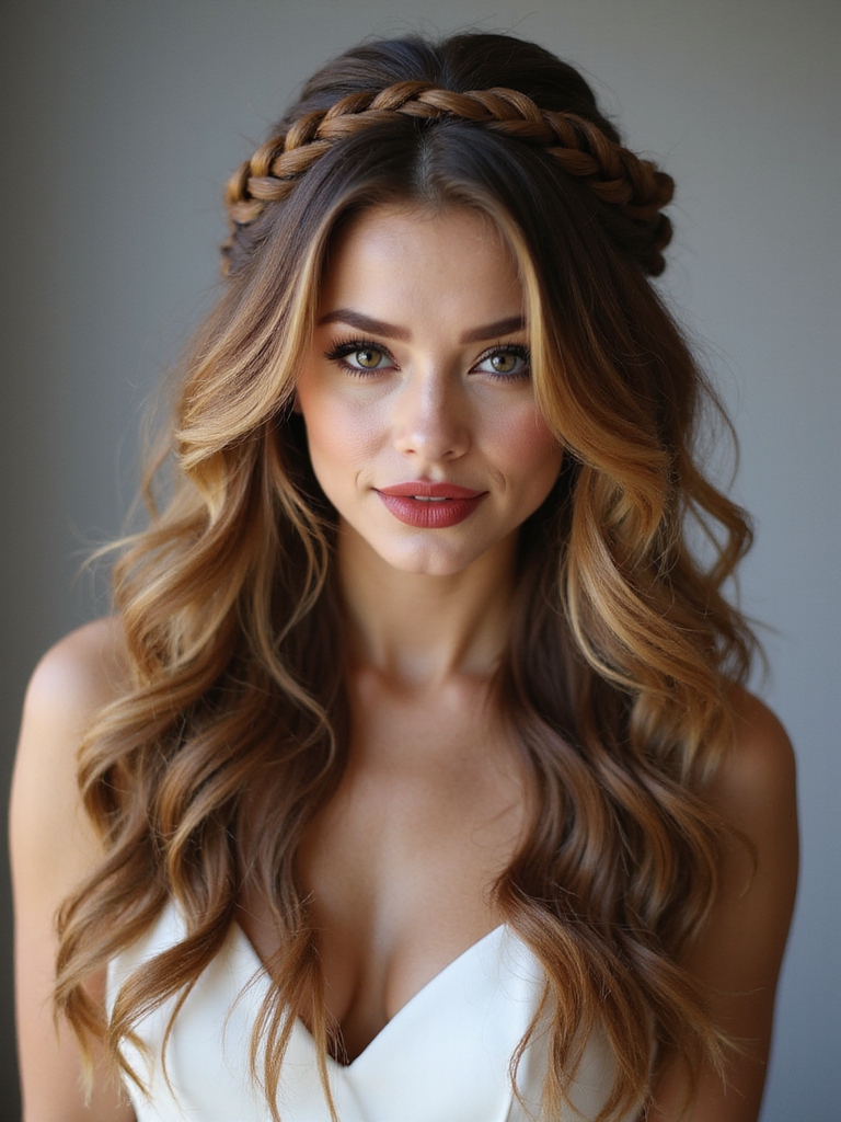 romantic face framing waterfall curls