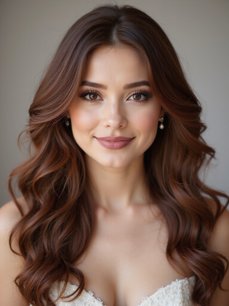 romantic flowing bridal hair