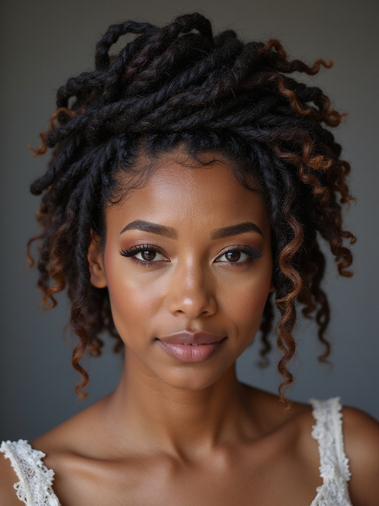 romantic goddess loc updo