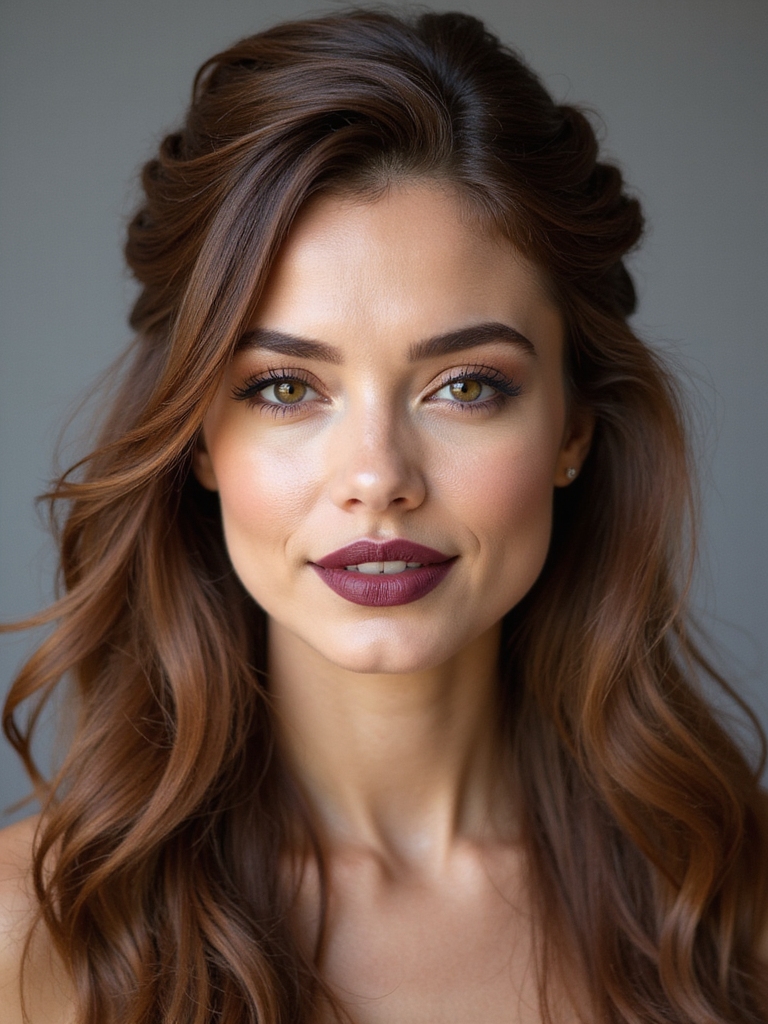 romantic half up cascading curls