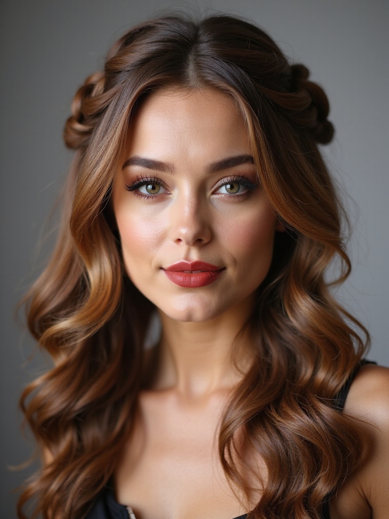 romantic half up hairstyle elegance
