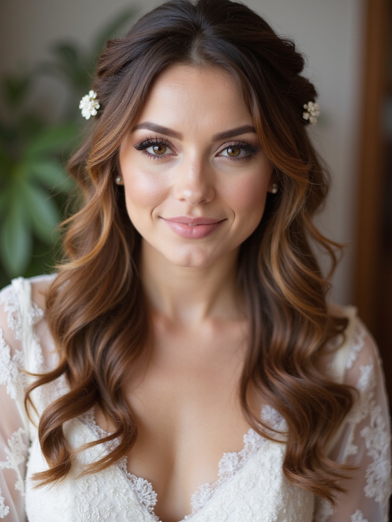 romantic half up hairstyle elegance