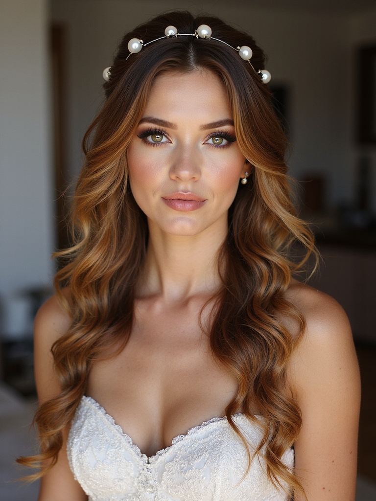 romantic half up soft curls