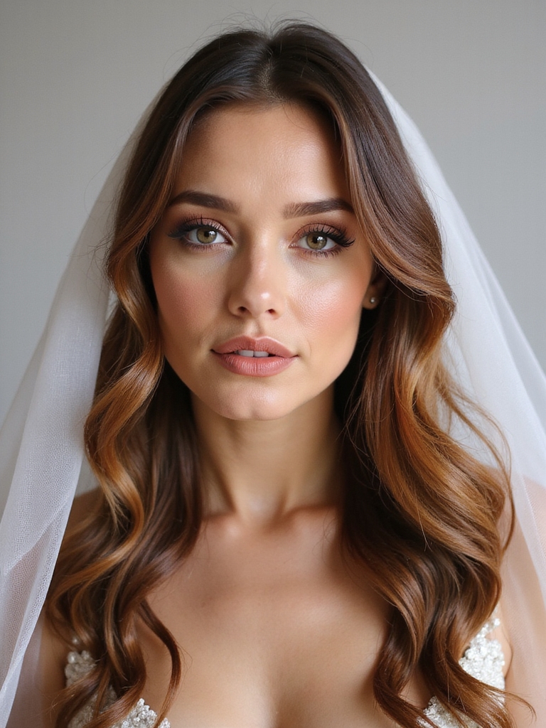 romantic loose waves veil
