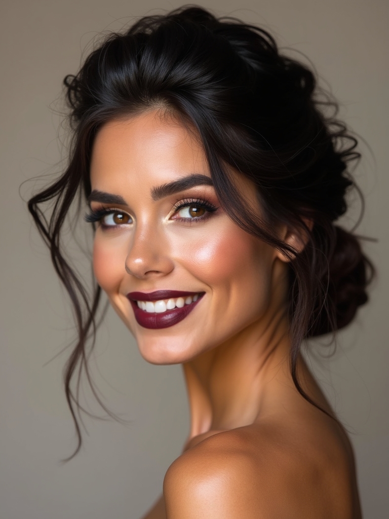 romantic low chignon style