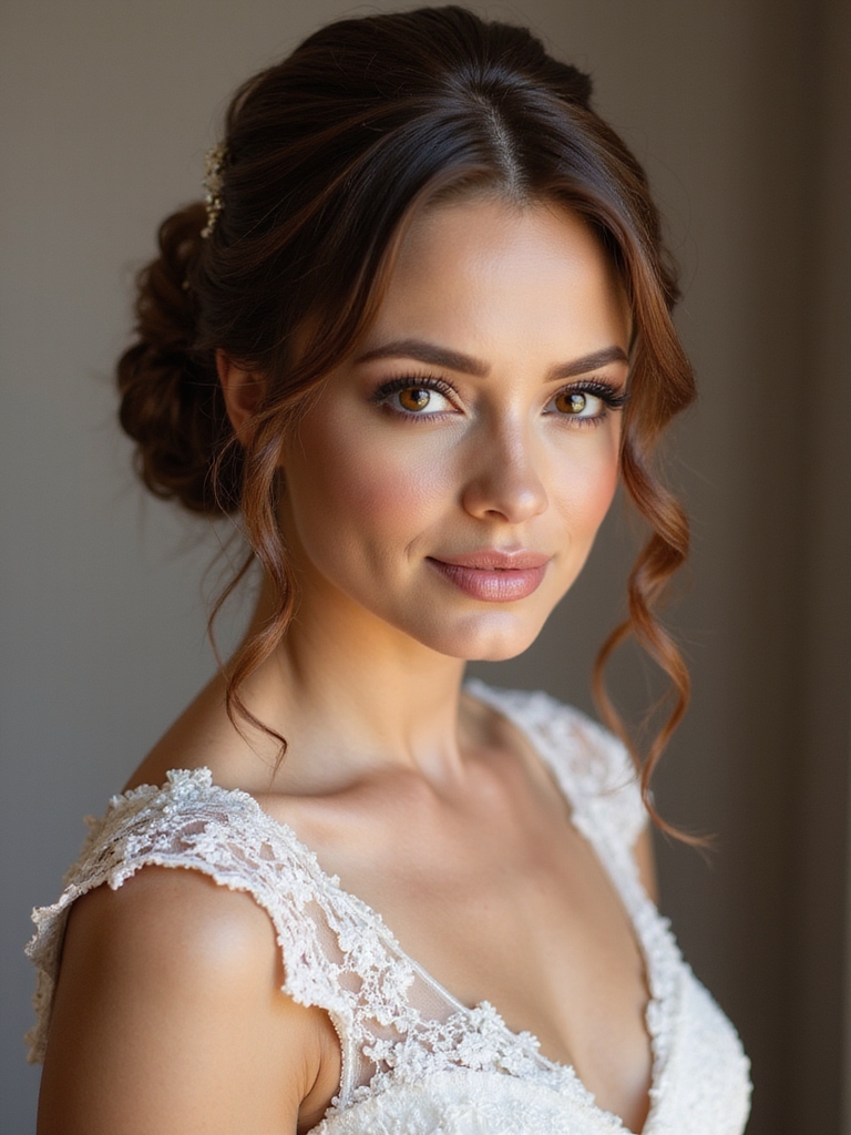romantic low curly bun