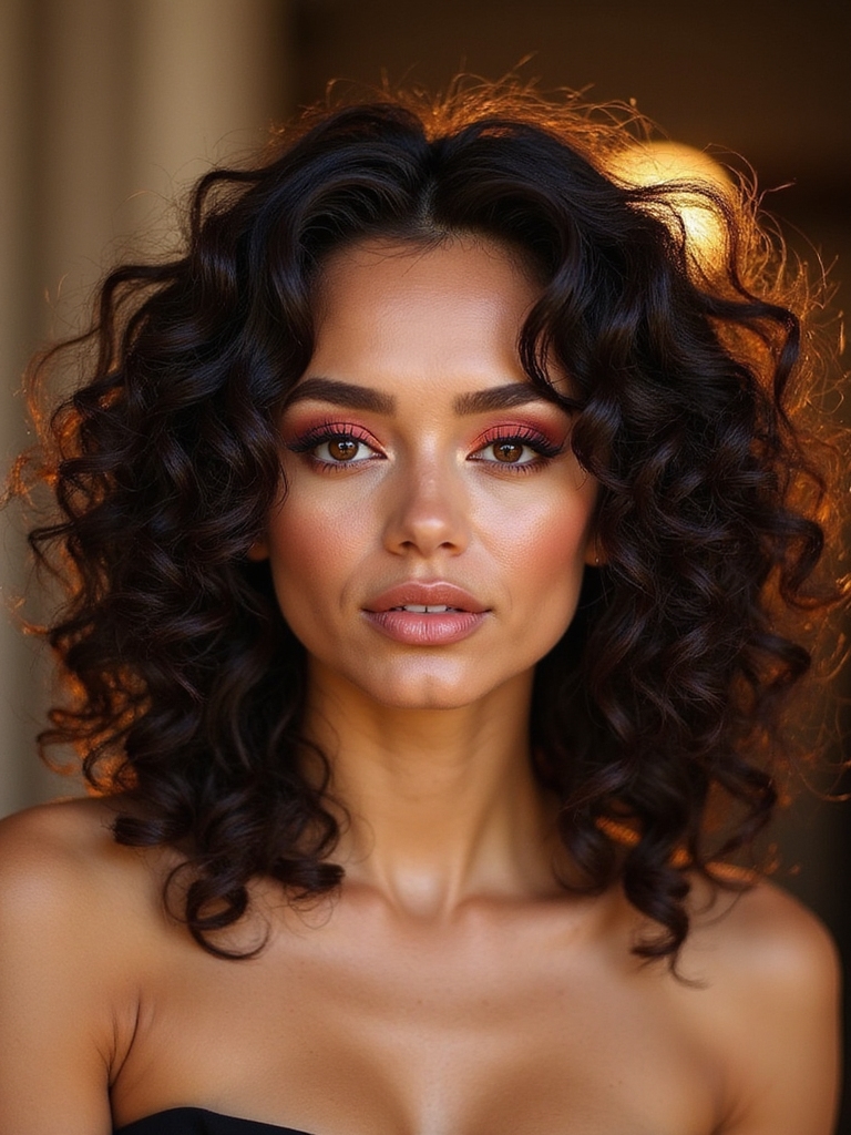 romantic pinned back curled hairstyle