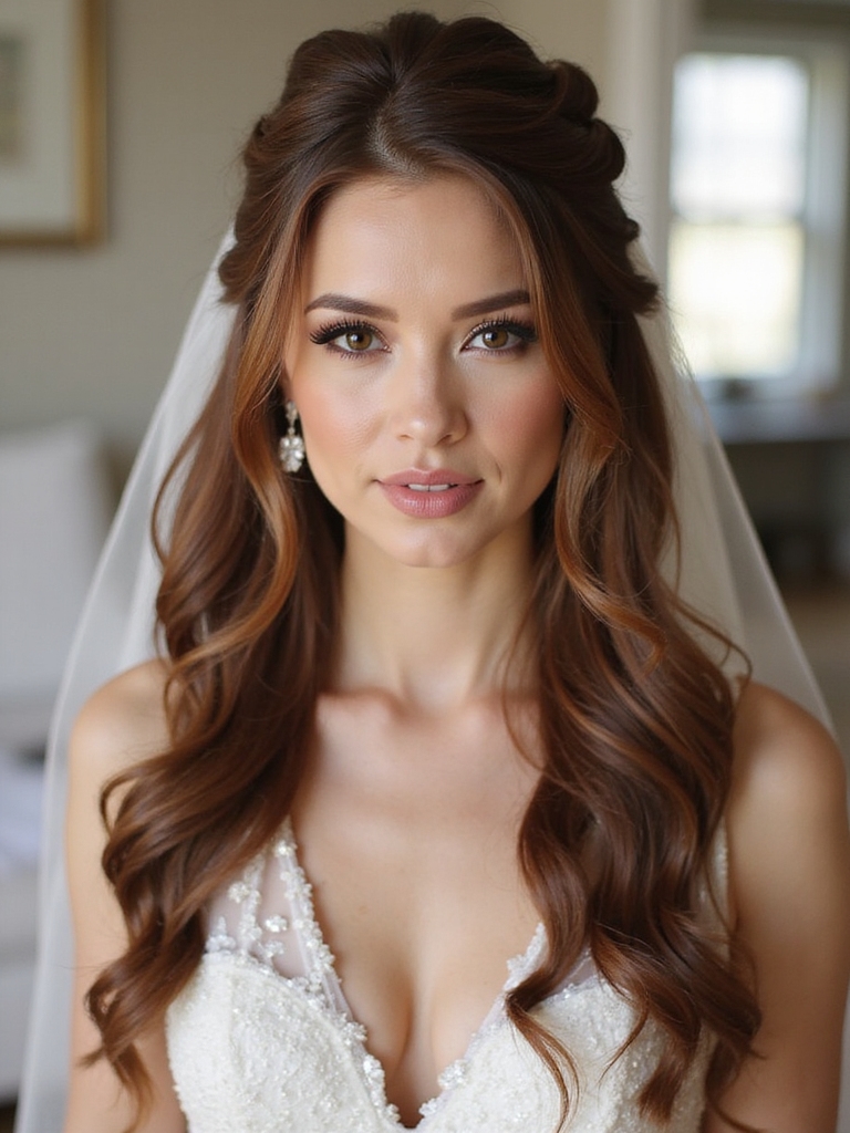 romantic secure half up elegance