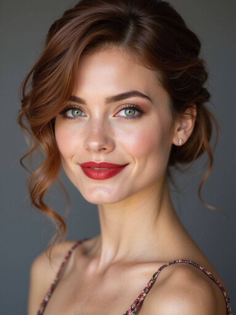 romantic side swept bun details