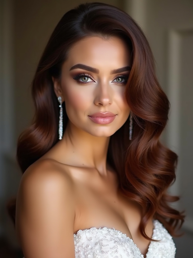 romantic side swept touchable curls
