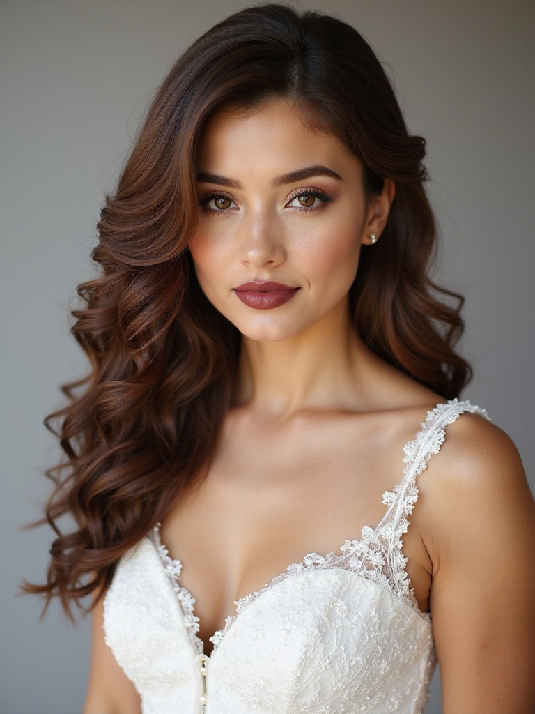romantic side swept waves elegance