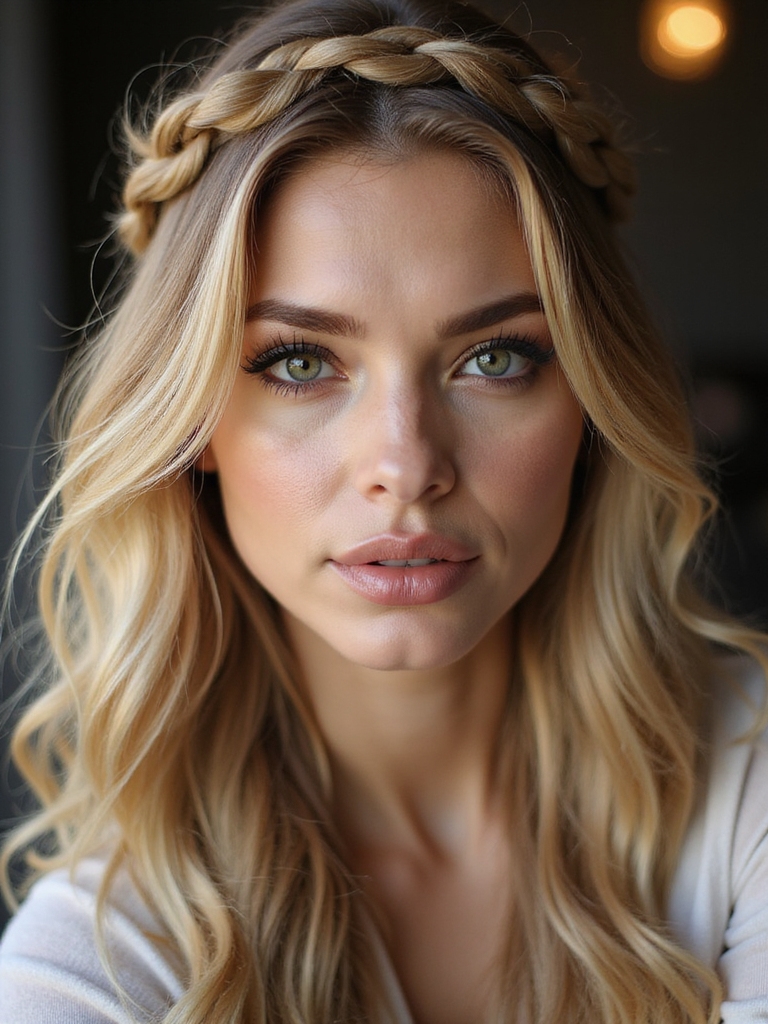 romantic textured floral halo