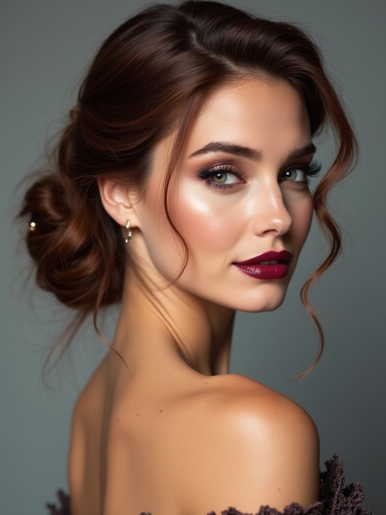 romantic textured low chignon