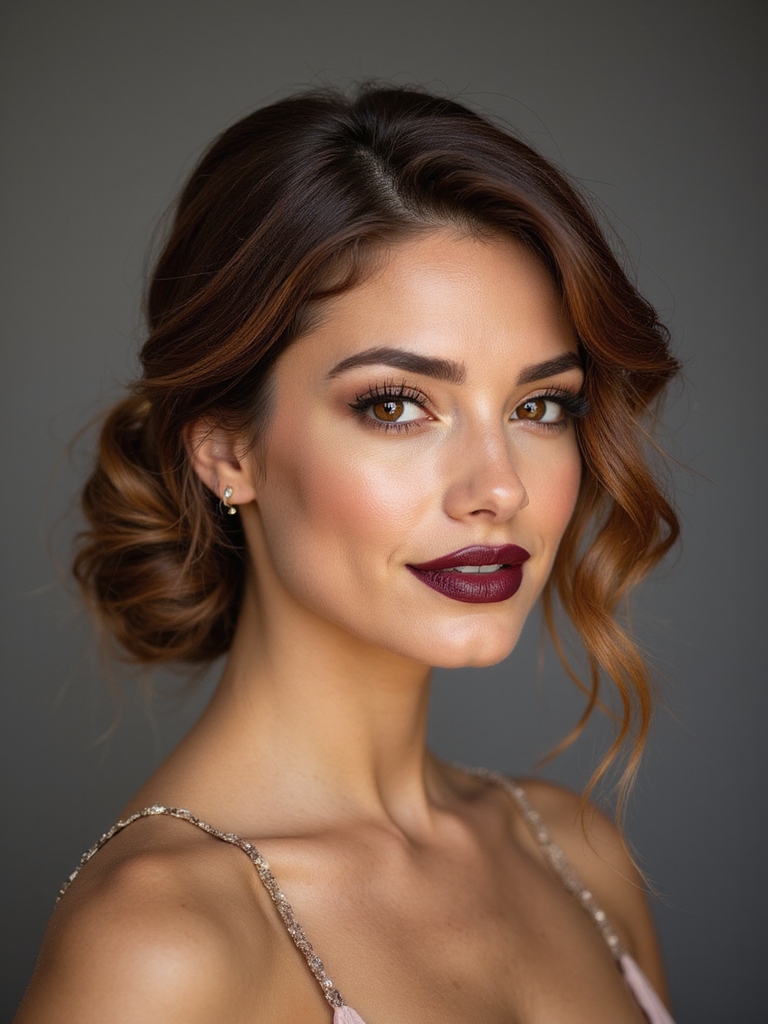romantic textured low messy bun