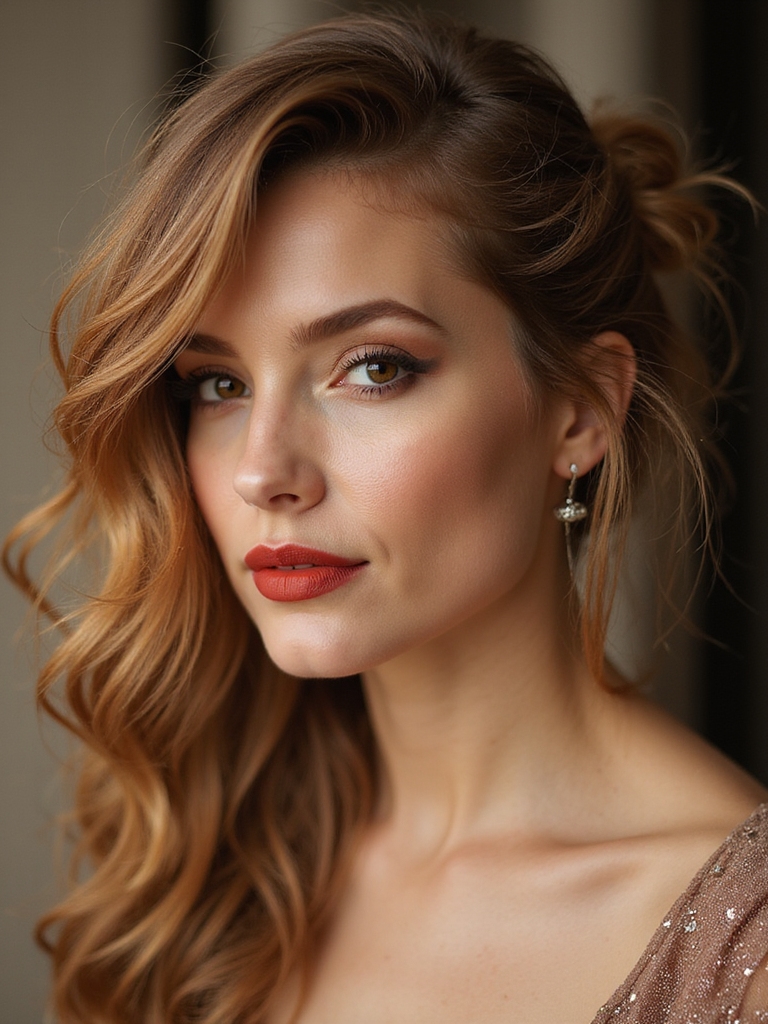 romantic textured messy side bun