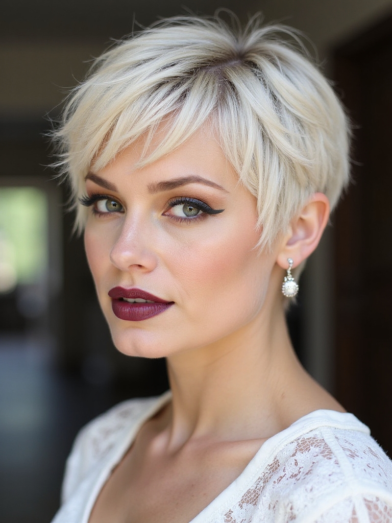 romantic textured pixie styles