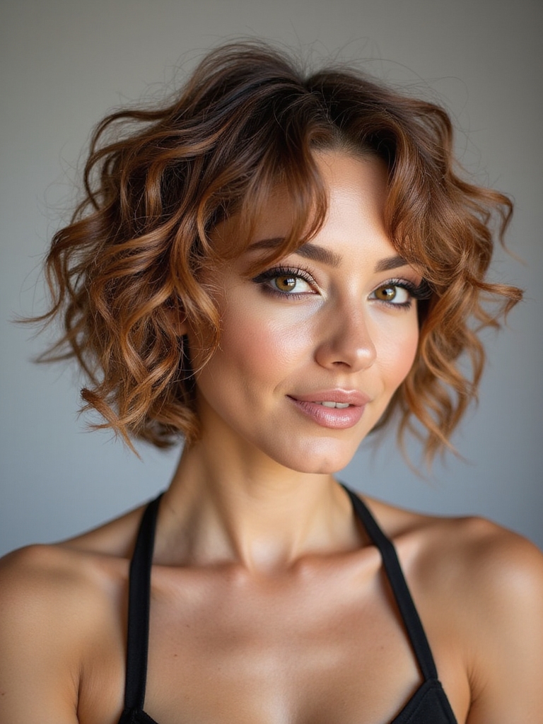 romantic tousled short curls