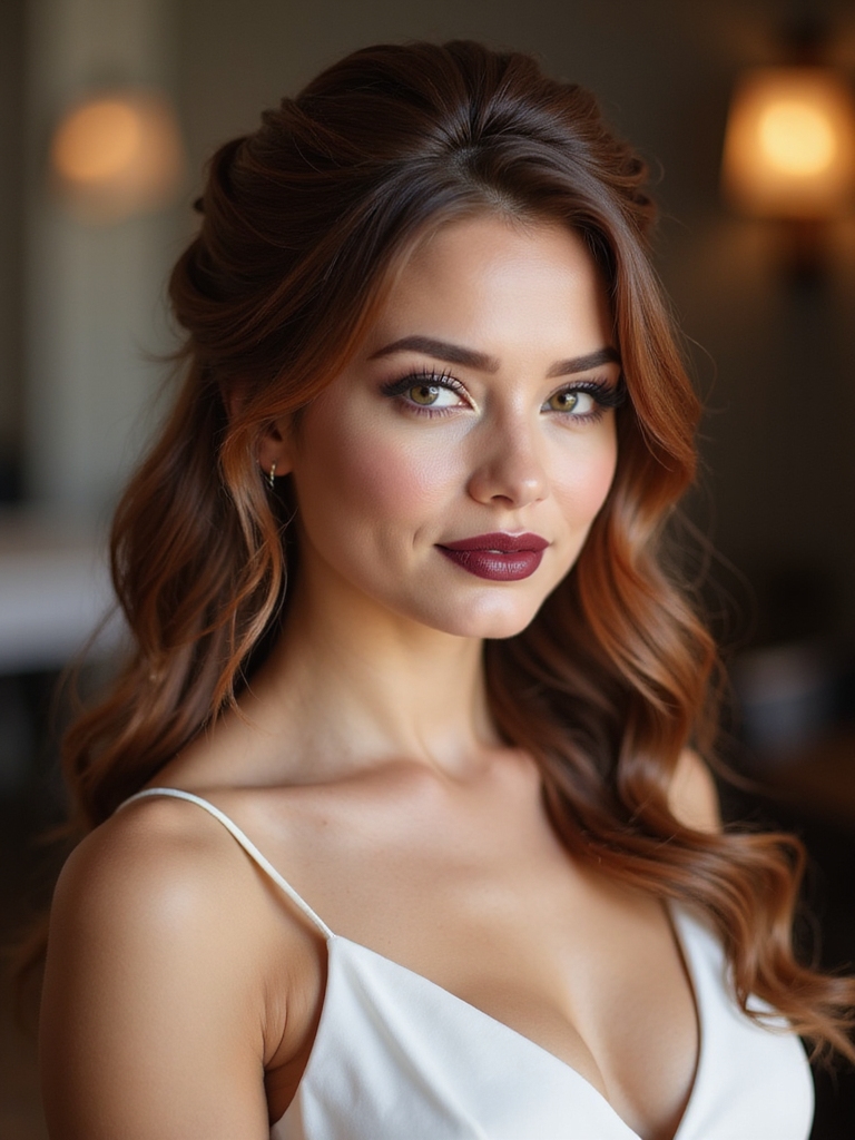 romantic twisted half up waves