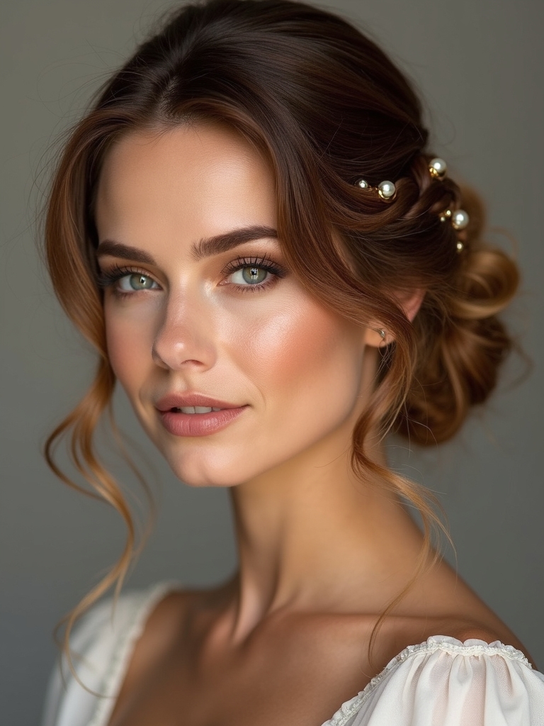 romantic twisted low bun