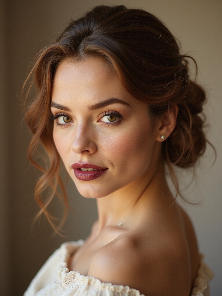romantic twisted low bun