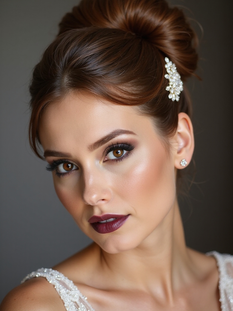 sculpted bun with crystals
