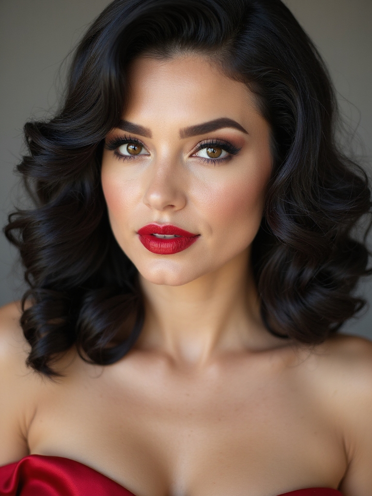 sculpted glossy finger wave elegance
