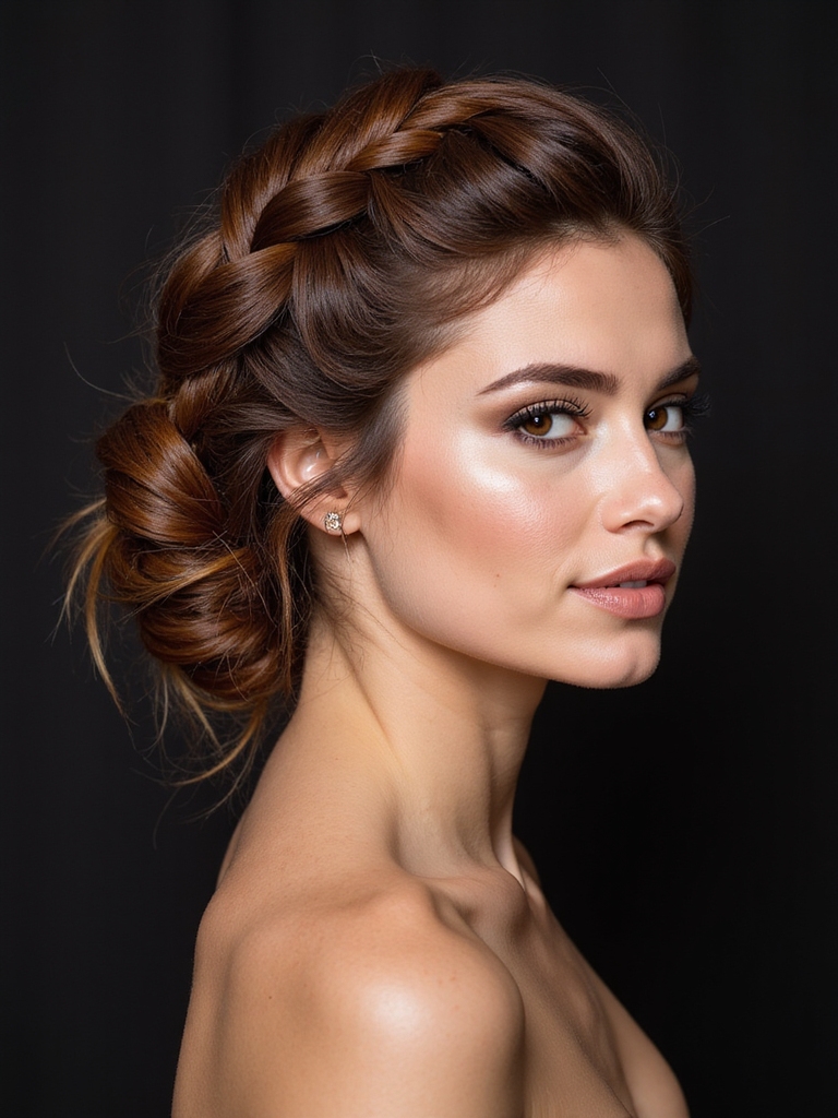 sculpted regal braided chignons