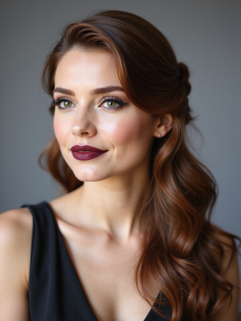 sculpted sleek half up elegance