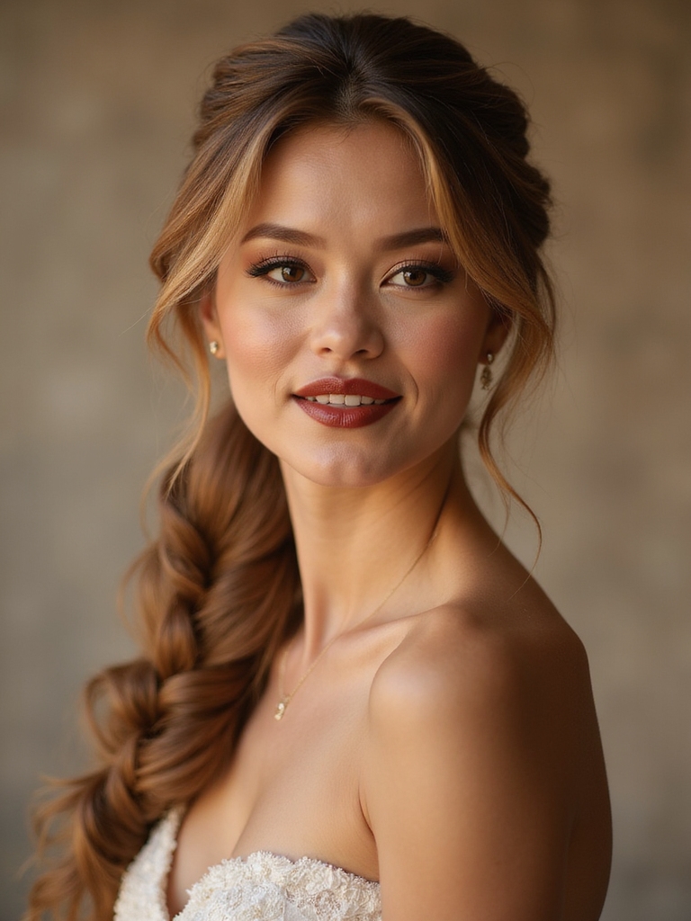 sculpted textured twisted ponytail