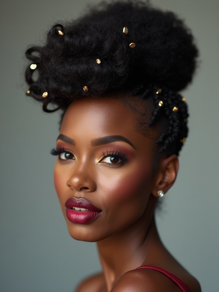sculpted twisted jeweled updo