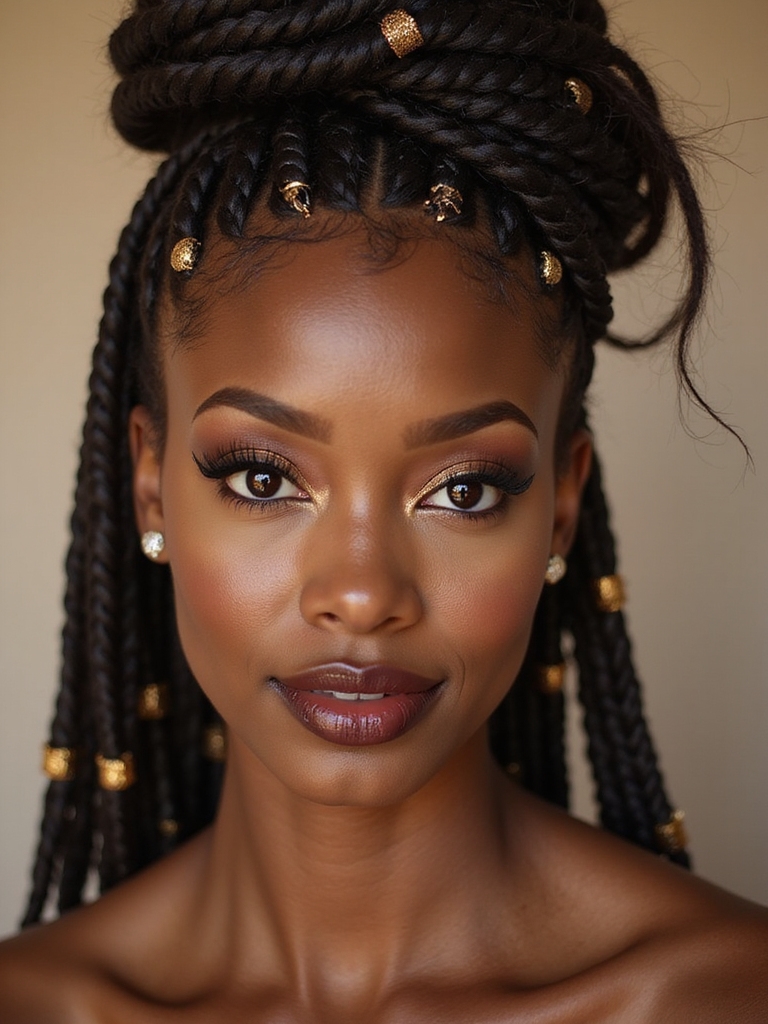 sculptural cornrows with motifs