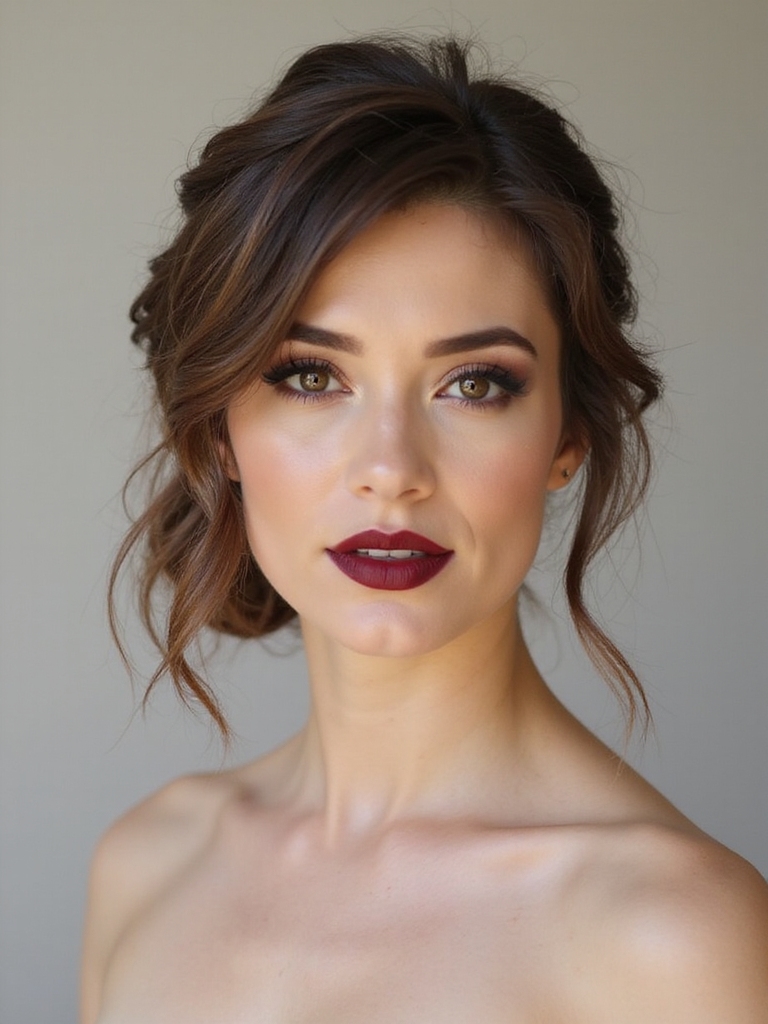 short bridal half up style