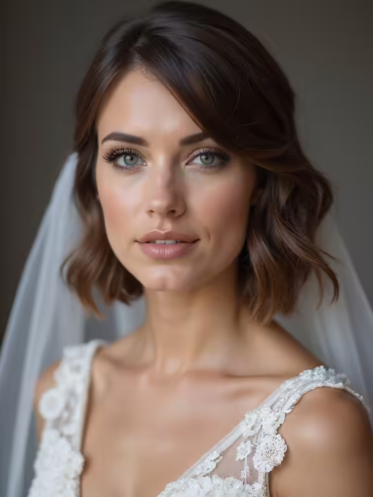 short hairstyles with veils