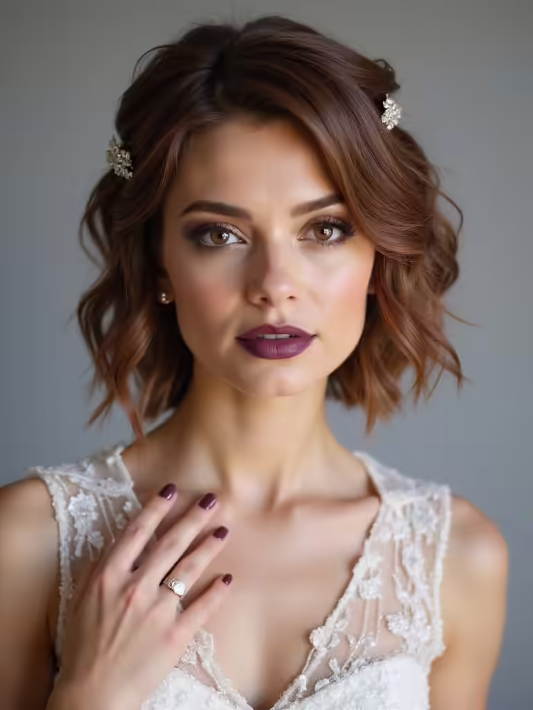 short half up bridesmaid look